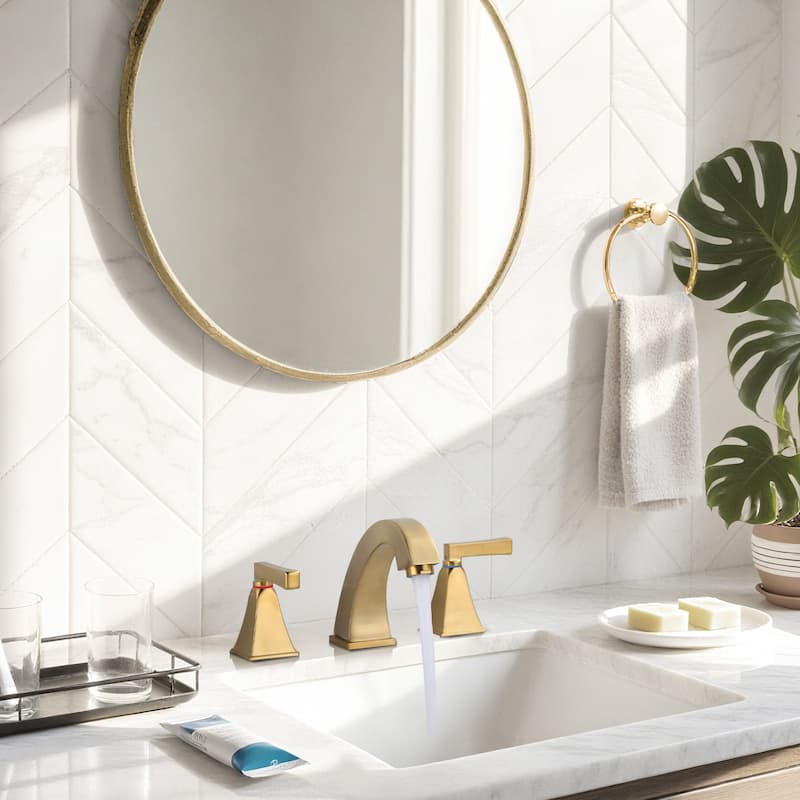 WOWOW 8 in. Widespread Double Handle Bathroom Faucet