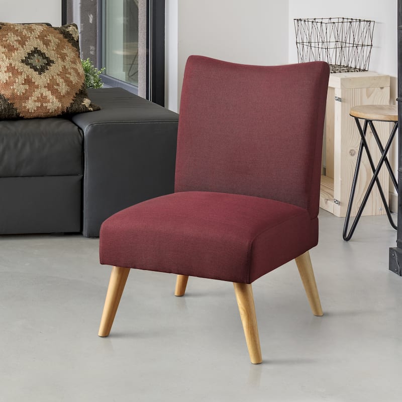 Pind Mid-Century Modern Fabric Padded Accent Chair by Furniture of America - Purple
