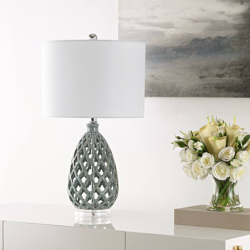 SAFAVIEH Lighting Quin 25" Table Lamp (Set of 2) - 14Wx14Dx25H