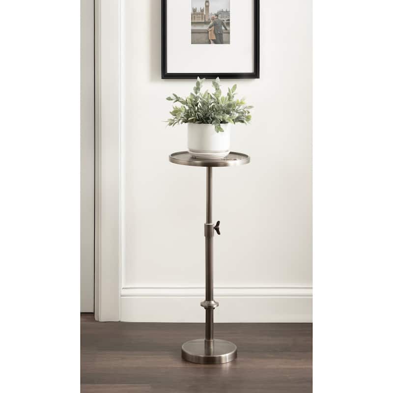 Kate and Laurel Engles Adjustable Polished Metal Table and Plant Stand