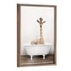preview thumbnail 3 of 12, Kate and Laurel Blake Giraffe Tub Framed Printed Glass by Amy Peterson 18x24 - Plastic - Gold
