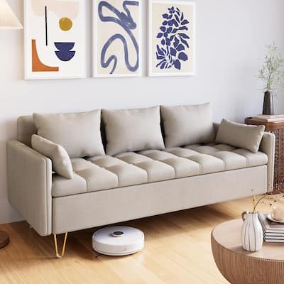 3-Seater Faux Leather Sofa