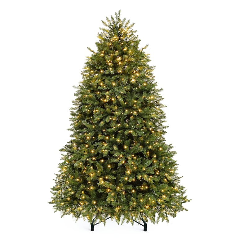 Elegant Pre-Lit Artificial Christmas Tree Collection , Multiple Styles with Remote Control & Snow Flocking - Green-Regular - 6 Foot