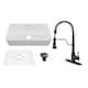 Option 36" Glossy White Sink+3-Function Pull-Down Faucet
