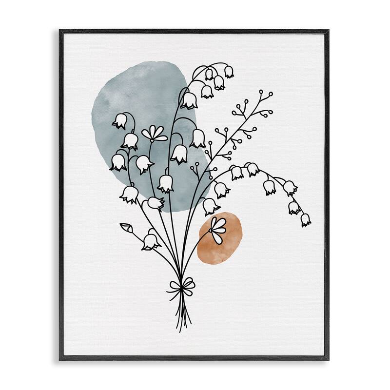 Stupell Lily of the Valley Wildflower Framed Giclee Art, Design by JJ Design House LLC - 24 x 30 - Black