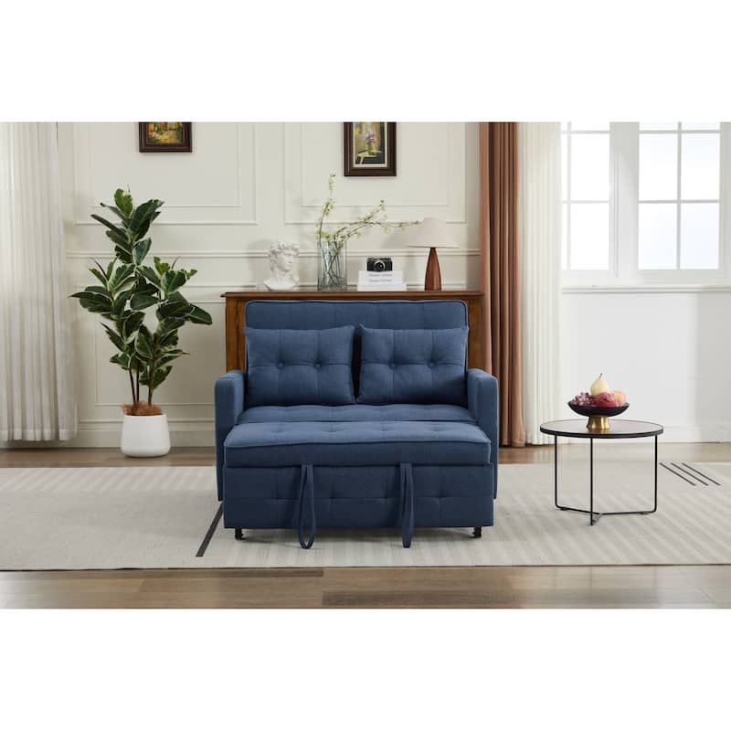Pull-Out Sofa Bed Daybed, Lounge Chaise Loveseat with Adjustable Backrest, Convertible Sleeper Sofa with USB Charging