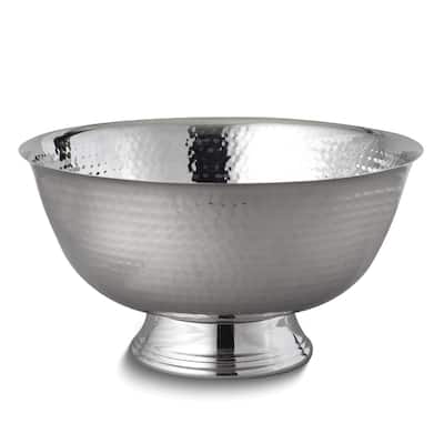 Curata Extra Large 11.75 Inch Diameter Stainless Steel Hammered Revere Bowl