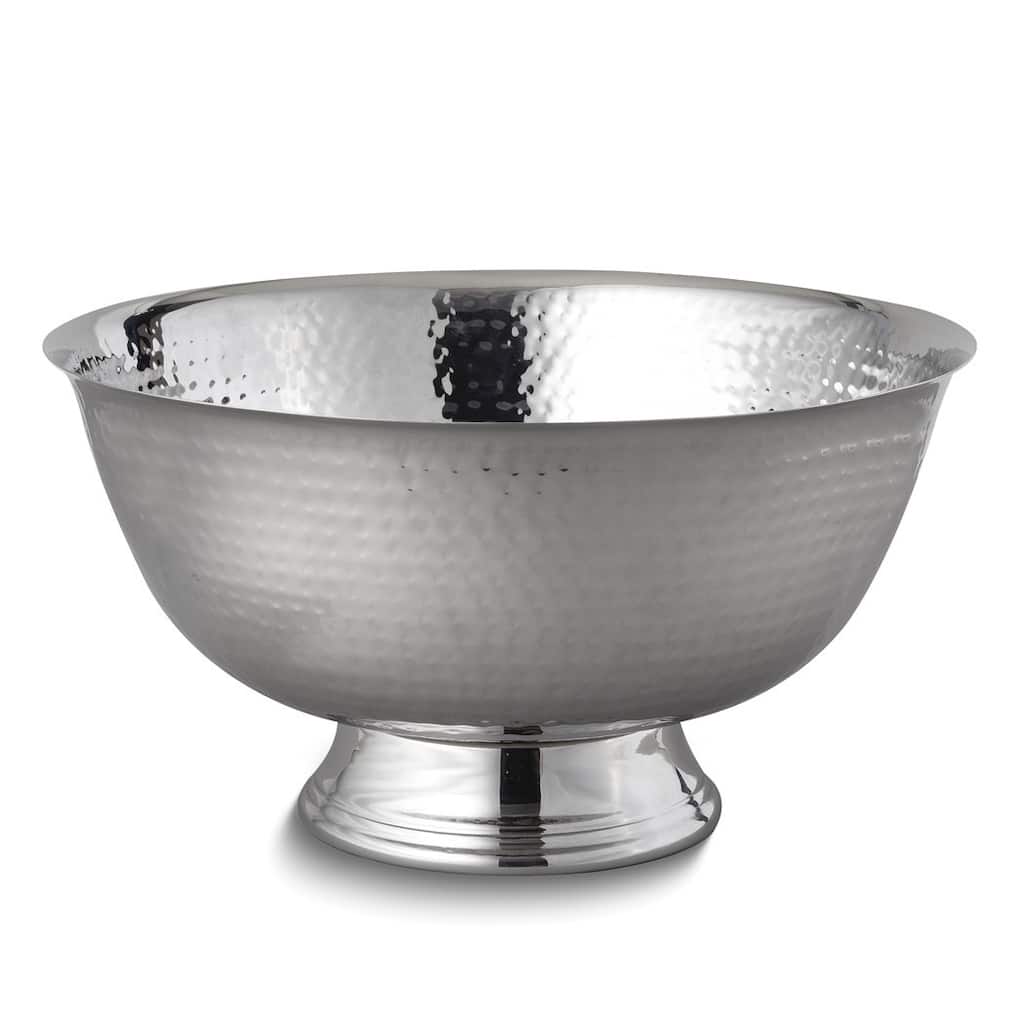 Curata Extra Large 11.75 Inch Diameter Stainless Steel Hammered Revere Bowl