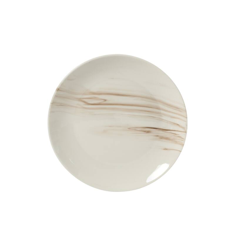 Gibson Home Cloudlight 12 Piece Plates and Bowls Dishes - Decorated Porcelain Ceramic Dinnerware Set - Service for 4