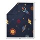 preview thumbnail 4 of 3, Space Galaxy Collection Boy Baby Receiving Security Swaddle Blanket - Navy Blue Planets Star and Moon Rocket Ship