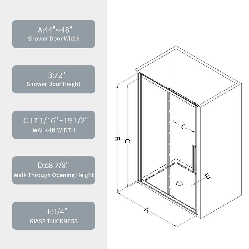 Single sliding shower door with magnetic closure