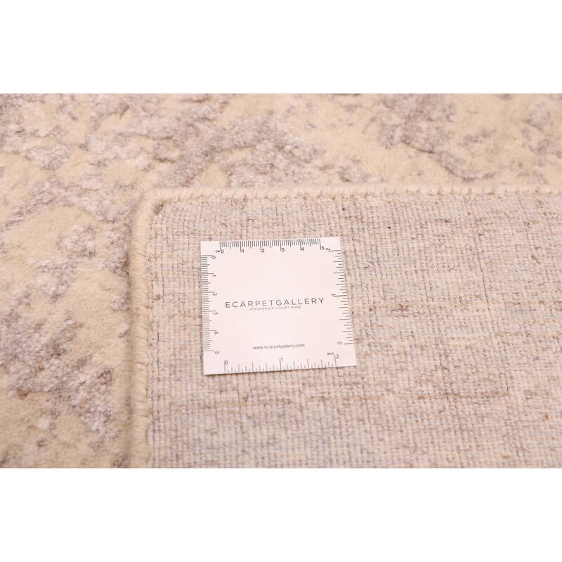 ECARPETGALLERY Hand Loomed Elysian Taupe Wool Rug - 8'2 x 10'0