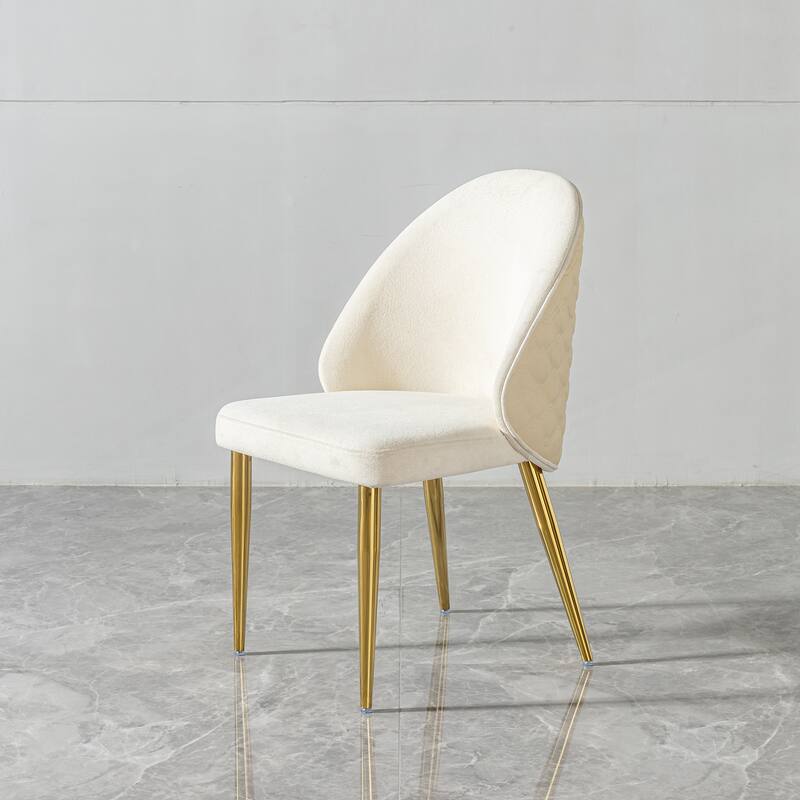 Velvet Kitchen Dining Chair with Upholstered, PU Leather Backrest, Stainless Steel Legs for Dining Room Kitchen Living Room