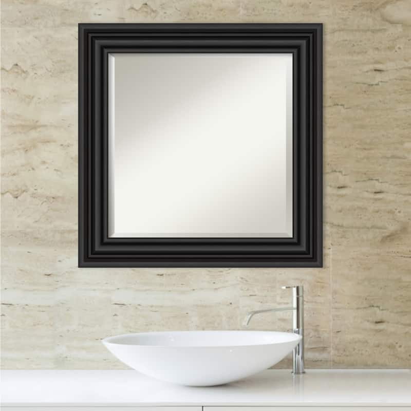 Beveled Bathroom Wall Mirror - Colonial Black Frame