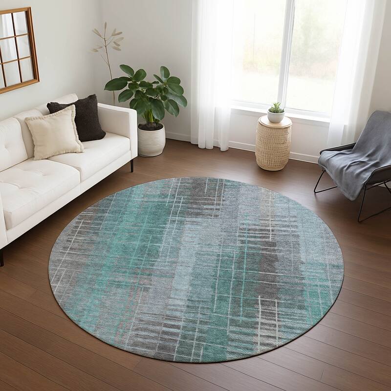 Machine Washable Indoor/ Outdoor Contemporary Aaron Chantille Rug