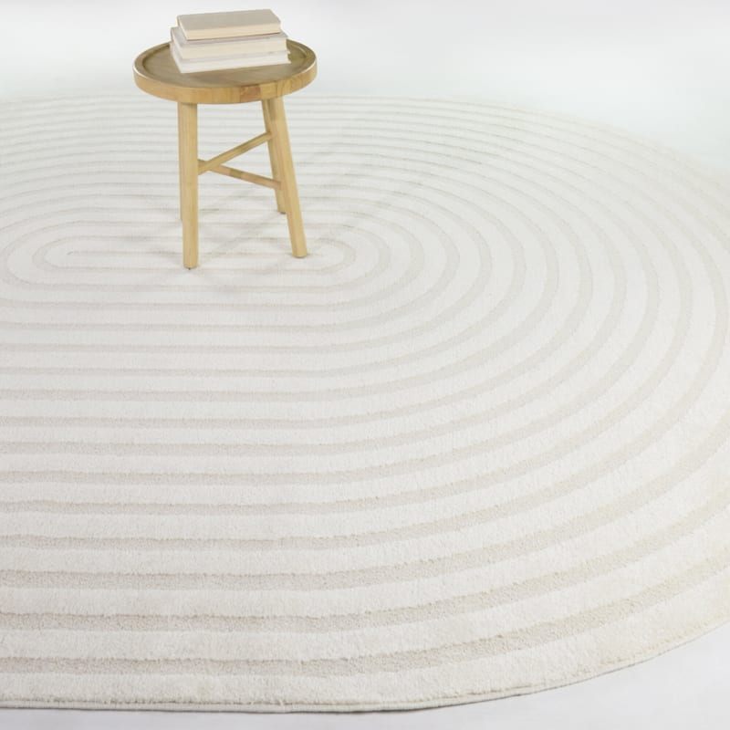 Barnfield Oval High-Low Area Rug - Cream - 7'10" x 10'