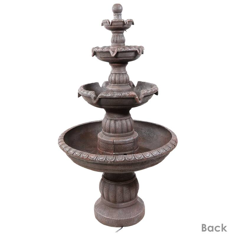 Sunnydaze Mediterranean 4-Tier Outdoor Water Fountain with Electric Pump - 49"