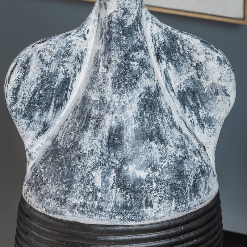 Verra 20.5" High Black, White and Grey Ceramic Amphora Vase