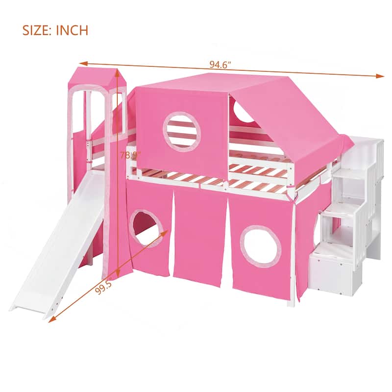 Unique Loft Bed with Tent and Tower for Kids' Fun and Comfort
