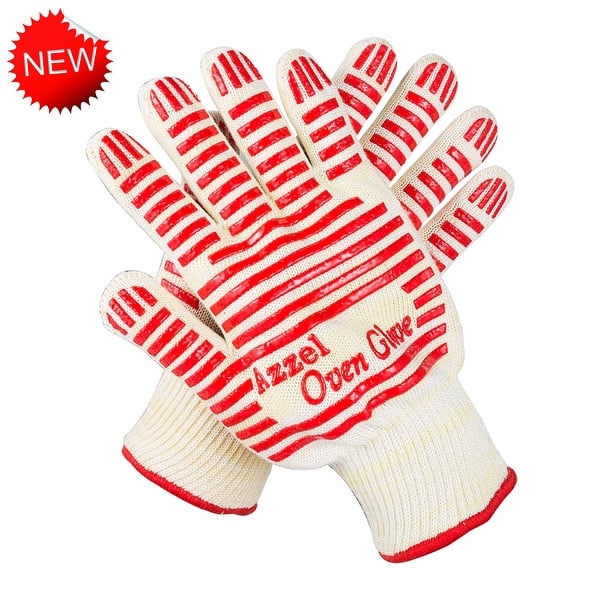Oven Glove Oven Mitts,EN407 Certified Extreme Heat Up to 932°F,Red - Red