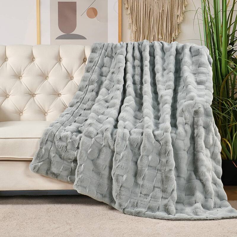 Home Soft Things Brick Textured FauxFur Throw Decorative Blankets