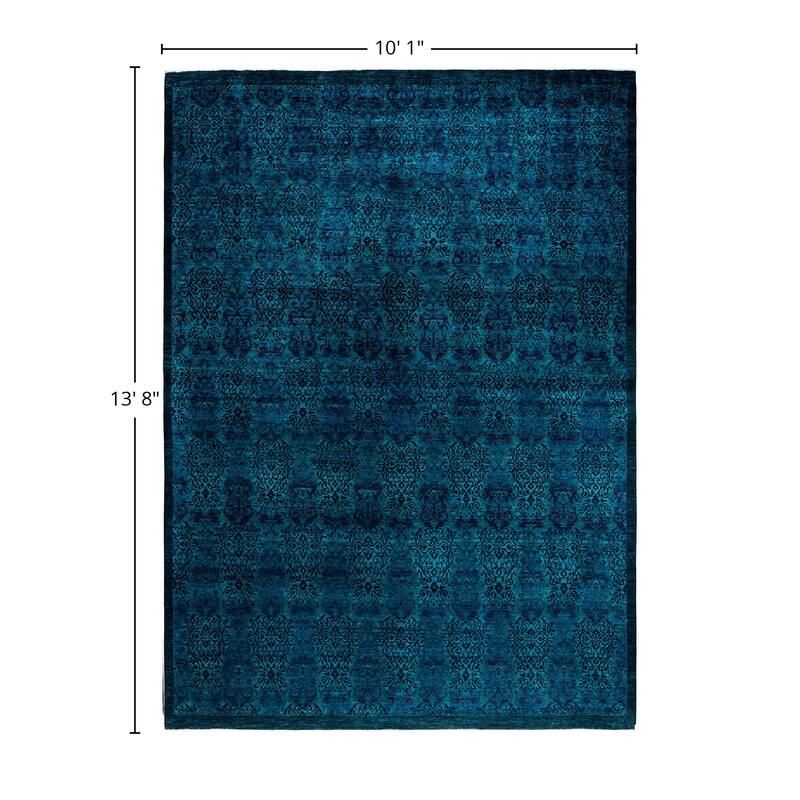 Vibrance One-of-a-Kind Hand-Knotted Area Rug - Blue, 10' 1" x 13' 8" - 10' 1" x 13' 8"