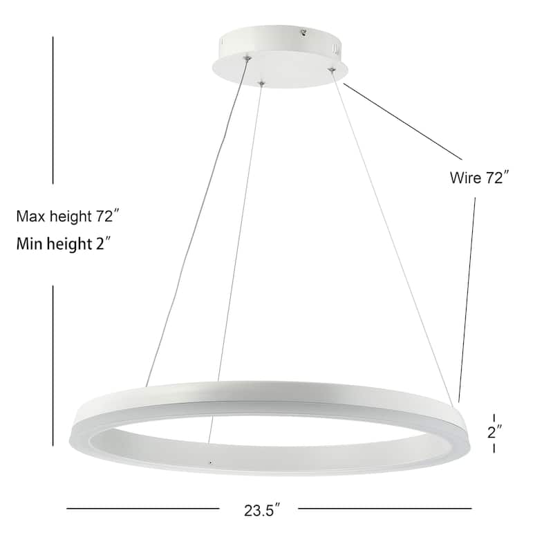 Benton 23.5" 1-Light LED Metal Hoop Pendant, by JONATHAN Y