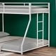 preview thumbnail 12 of 15, Classic Twin over Full Square Metal Bunk Bed With Exchangeable Ladder and Sturdy Construction