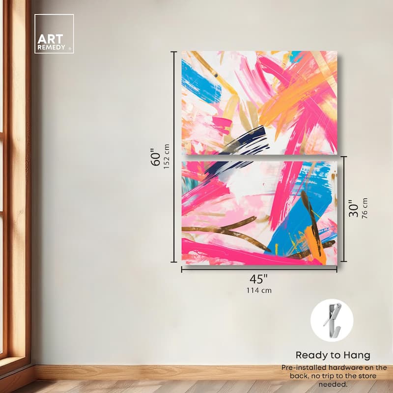 Language Spontaneity II Canvas Set of 2 by Art Remedy, Gallery Wrapped