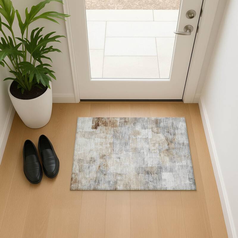 Premium Washable Super Soft Chic Modern Mayfield Rug - Beige - 1'8" x 2'6"