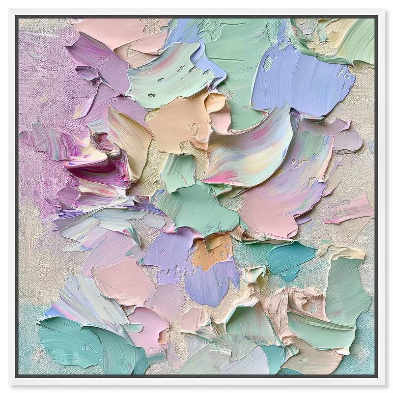 Flowing Mousse II Canvas by Art Remedy - 24" x 24" - White