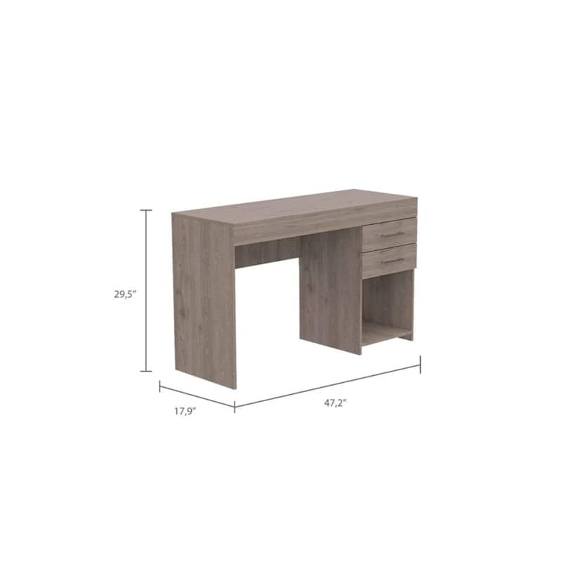 Zunyi Desk - Gray Computer Writing Table with Drawers & Shelf