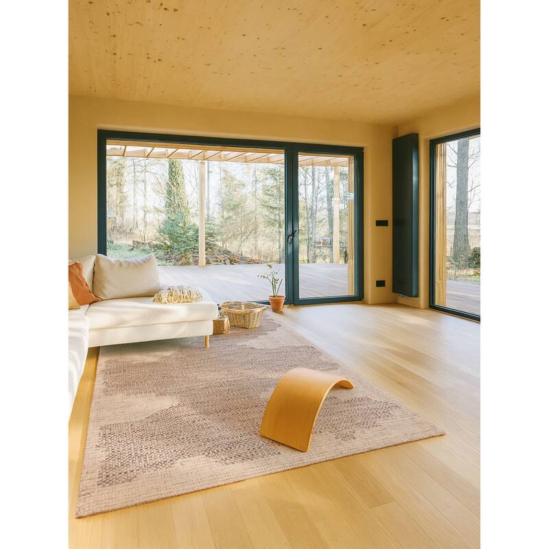 ECARPETGALLERY Hand-knotted Looma Cream, Taupe Wool Rug - 7'11 x 10'2