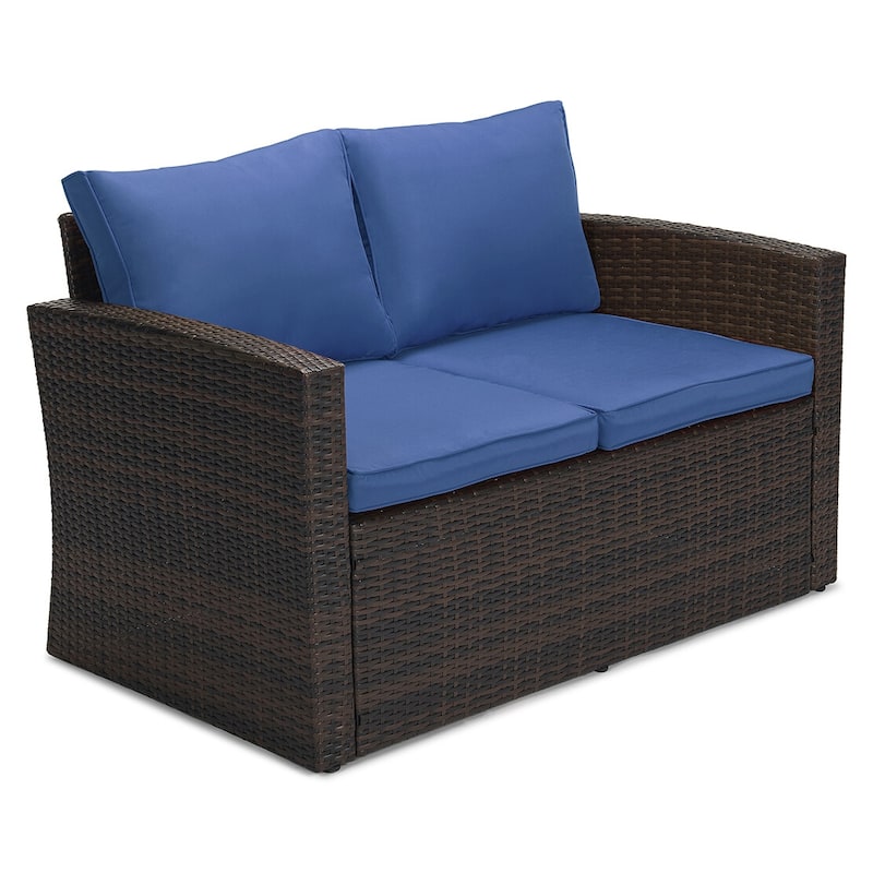 5-piece Wicker Patio Conversation Furniture Set