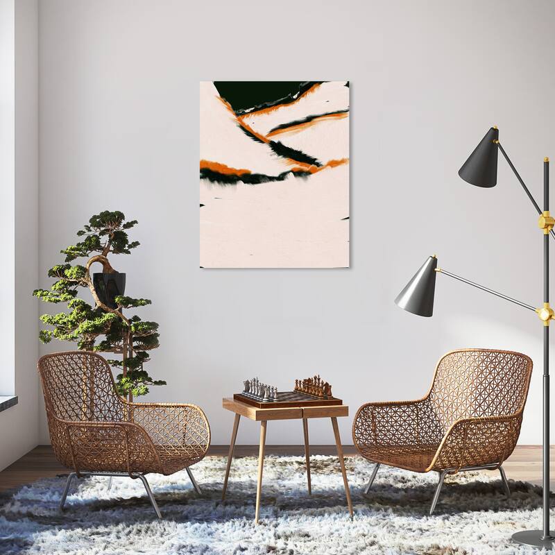 Wynwood Studio Canvas Abstract Snow capped Mountains White Modern & Contemporary Wall Art Canvas Print - 30 x 36