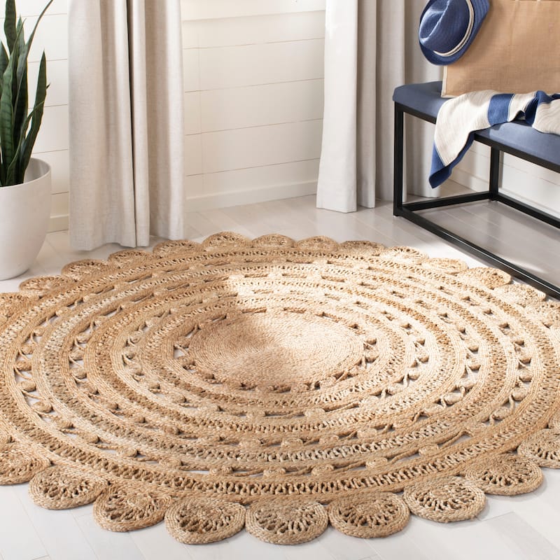 SAFAVIEH Handmade Natural Fiber Jaione Jute Rug - 4' Round - Natural