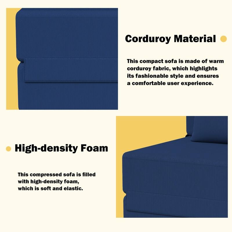 Convertible Compression Corduroy Sectional Sofa (Set of 2)