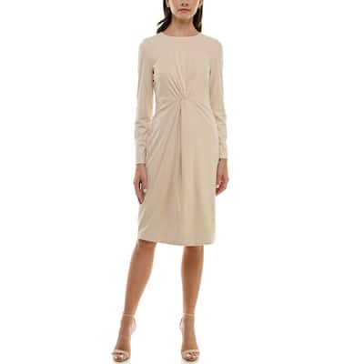 Nicole Miller Vegan Suede Twist Front Dress