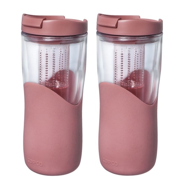 2 Pack Copco Tea Thermal With Removable Infuser - Double Wall Insulated Tumbler 14 Oz - Rose Gold - Rose Gold