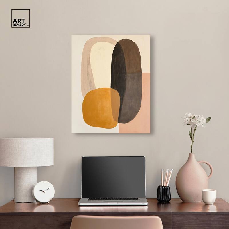 Burnt Ochre Orbit Canvas by Art Remedy, Gallery Wrapped