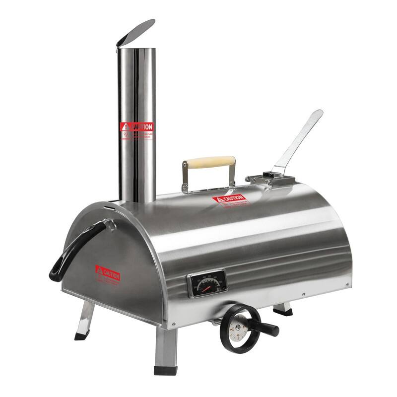 12" Semi-Automatic Rotatable Pizza Ovens with Built-in Thermometer Pizza Cutter Carry Bag