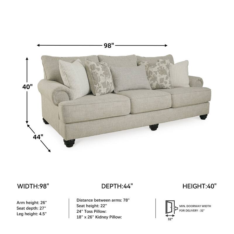 Signature Design by Ashley Asanti Beige Sofa - 98"W x 44"D x 40"H