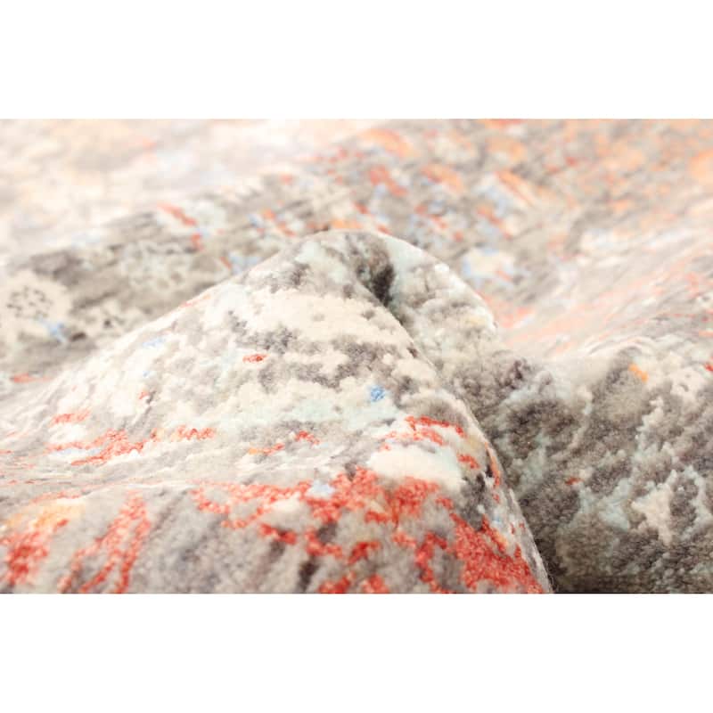 ECARPETGALLERY Hand-knotted Heritage Grey Silk, Wool Rug - 2' 7" x 14'
