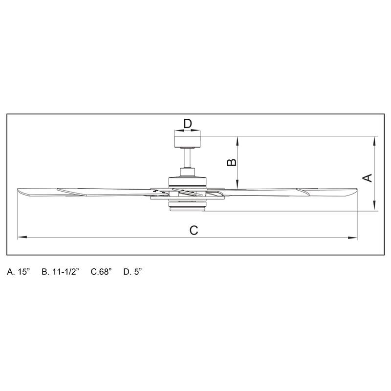 Bellevue 68" 8 Blade Indoor / Outdoor LED Ceiling Fan with Frosted