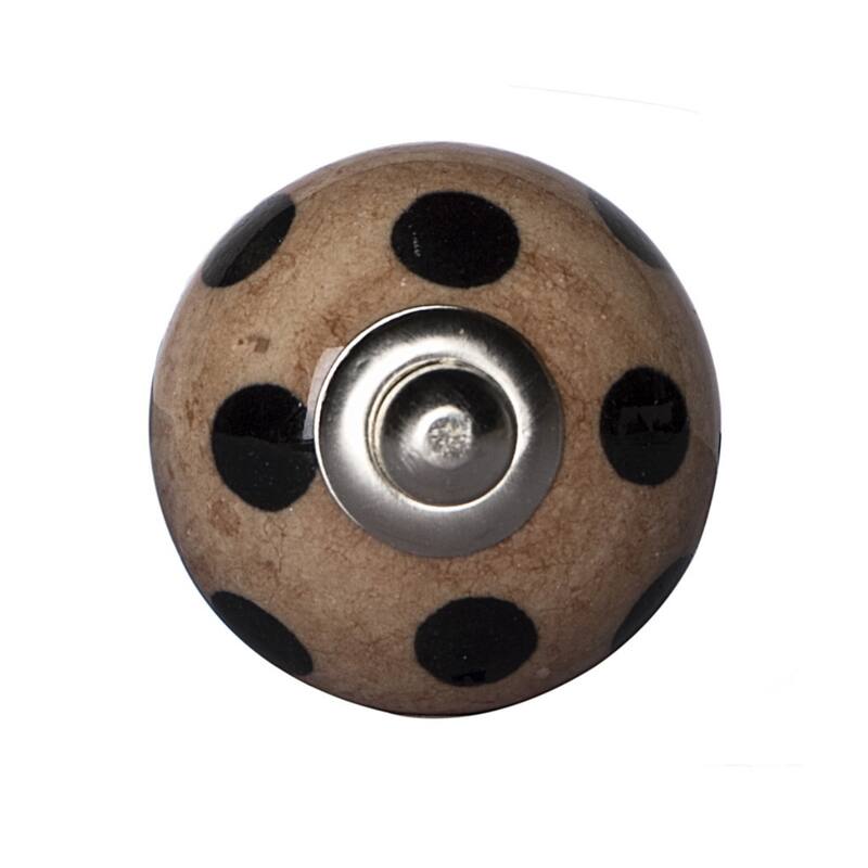 Set of 8 Brown Black Ceramic and Metal Drawer Knobs with Floral Design for Cabinets and Dressers - 1.5” x 1.5” x 1.5”