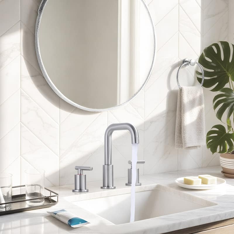 WOWOW 8-inch Dual Handle Widespread Bathroom Faucet