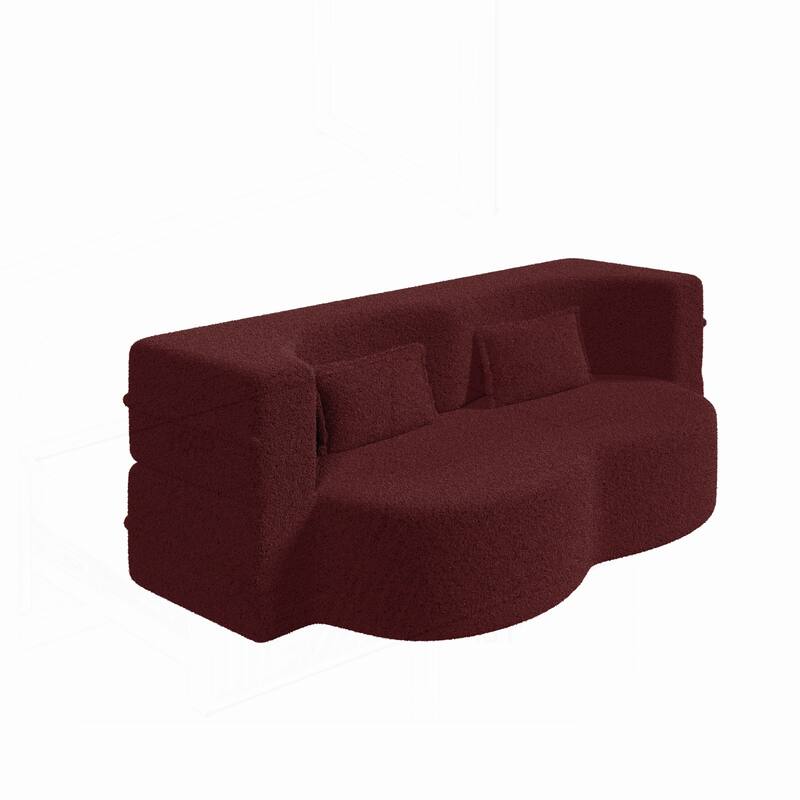 Versatile Convertible Foam Sofa Bed with Removable Cushions and Pillows