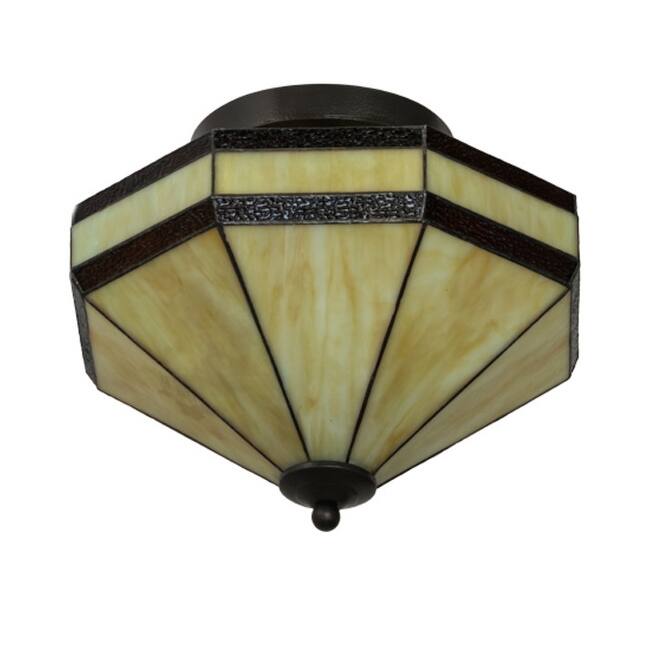 Meyda Tiffany 182677 Topridge 3 Light 14" Wide Semi-Flush Ceiling