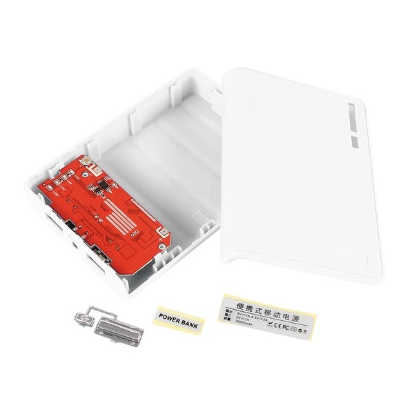 Unique Bargains White Plastic Power Bank USB 2.0 LED Light 18650 Battery Charger DIY Box