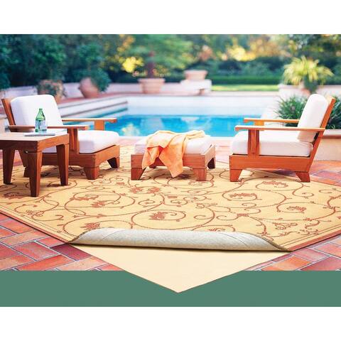 Con-Tact Brand Round Outdoor Patio Rug Pad 80 Inches - Grey - 6'8" Round